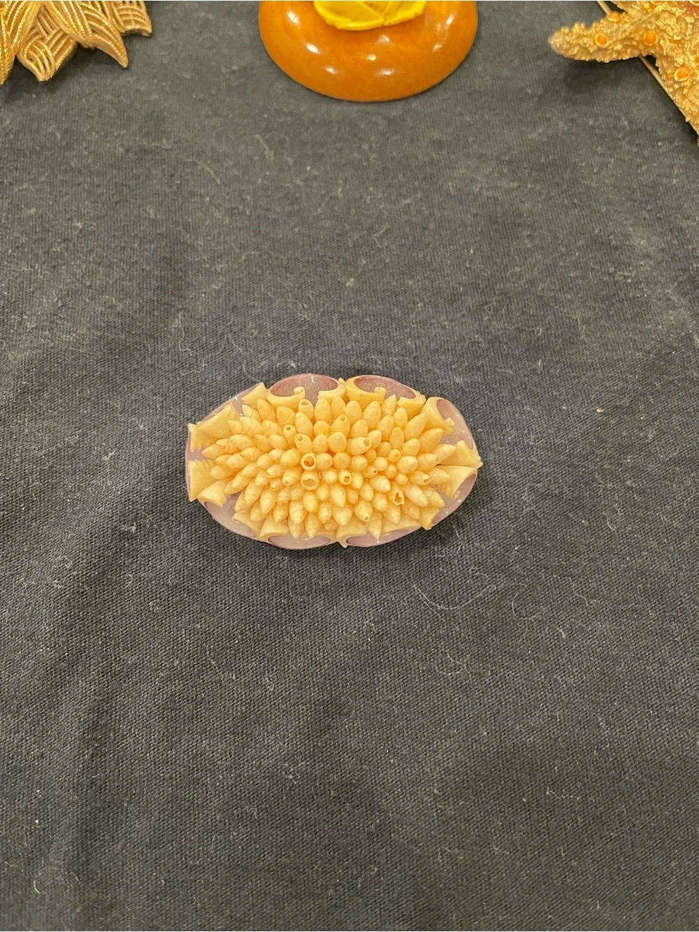 Vintage Brooch Lot Gold ,Wood, Flowers Set of 6
